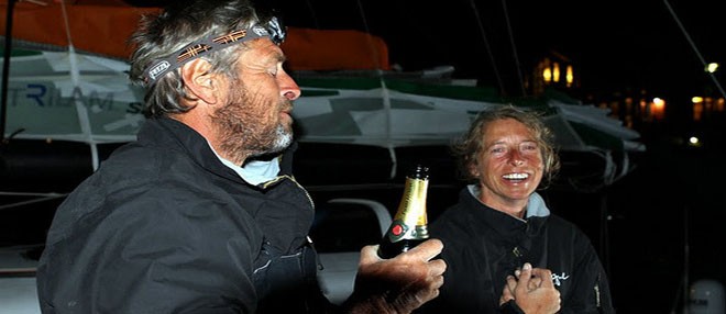 Halvard Mabire and Miranda Merron take second place with Campagne de France - Global Ocean Race 2011-12 © Trevor Wilkins
